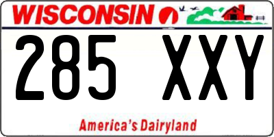 WI license plate 285XXY