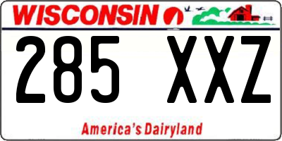 WI license plate 285XXZ