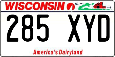WI license plate 285XYD