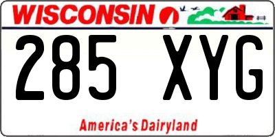 WI license plate 285XYG