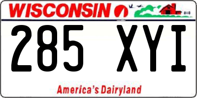 WI license plate 285XYI
