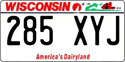 WI license plate 285XYJ