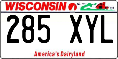 WI license plate 285XYL