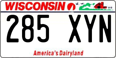 WI license plate 285XYN