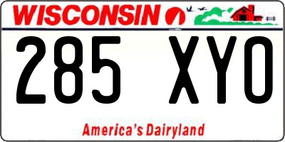 WI license plate 285XYO