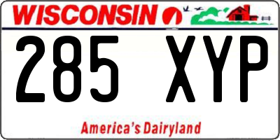 WI license plate 285XYP