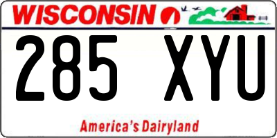 WI license plate 285XYU