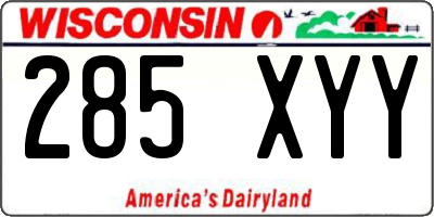 WI license plate 285XYY