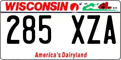 WI license plate 285XZA