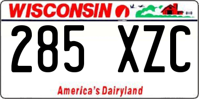 WI license plate 285XZC