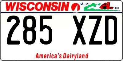 WI license plate 285XZD