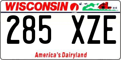WI license plate 285XZE