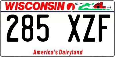 WI license plate 285XZF