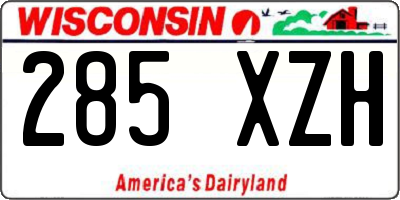 WI license plate 285XZH