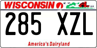 WI license plate 285XZL
