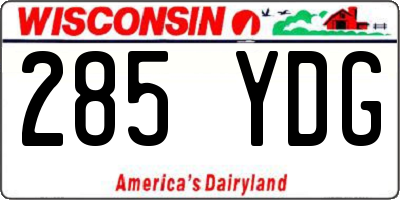 WI license plate 285YDG
