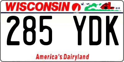 WI license plate 285YDK