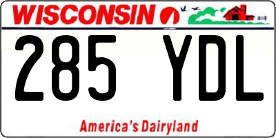 WI license plate 285YDL
