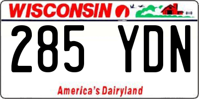 WI license plate 285YDN