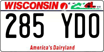 WI license plate 285YDO