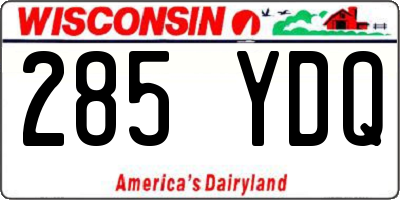 WI license plate 285YDQ