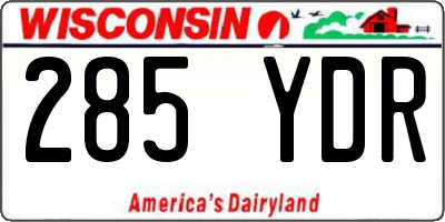 WI license plate 285YDR