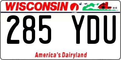 WI license plate 285YDU