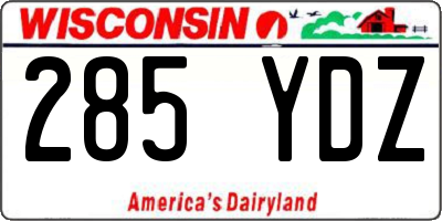 WI license plate 285YDZ