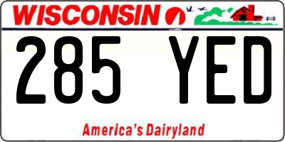 WI license plate 285YED