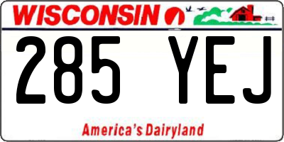 WI license plate 285YEJ