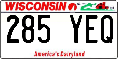 WI license plate 285YEQ