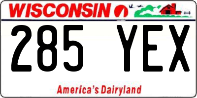 WI license plate 285YEX
