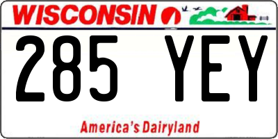 WI license plate 285YEY