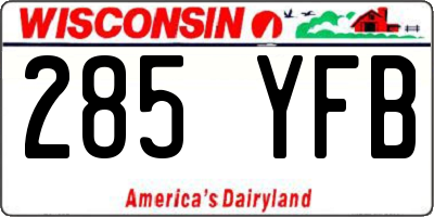 WI license plate 285YFB