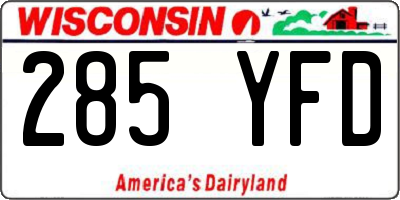WI license plate 285YFD