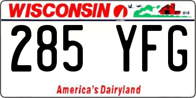 WI license plate 285YFG