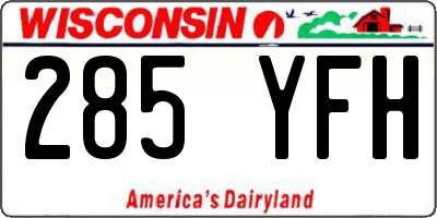 WI license plate 285YFH