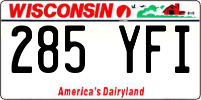 WI license plate 285YFI