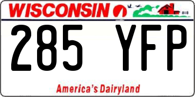 WI license plate 285YFP