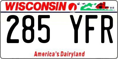 WI license plate 285YFR