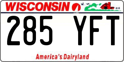 WI license plate 285YFT