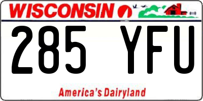 WI license plate 285YFU