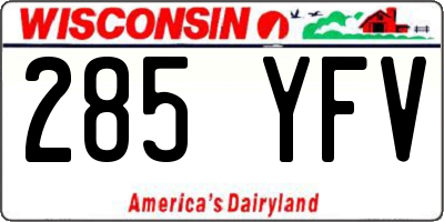 WI license plate 285YFV