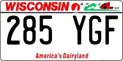 WI license plate 285YGF