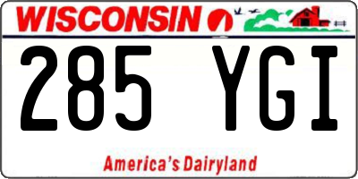 WI license plate 285YGI