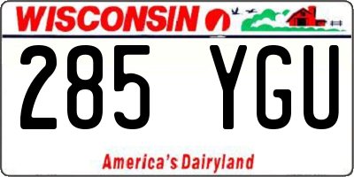 WI license plate 285YGU