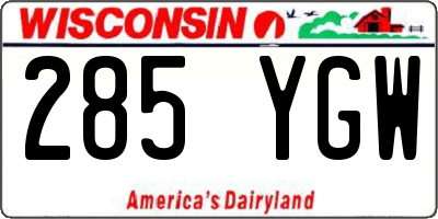 WI license plate 285YGW