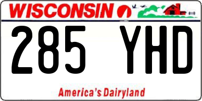 WI license plate 285YHD