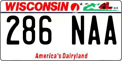 WI license plate 286NAA