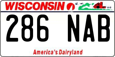 WI license plate 286NAB